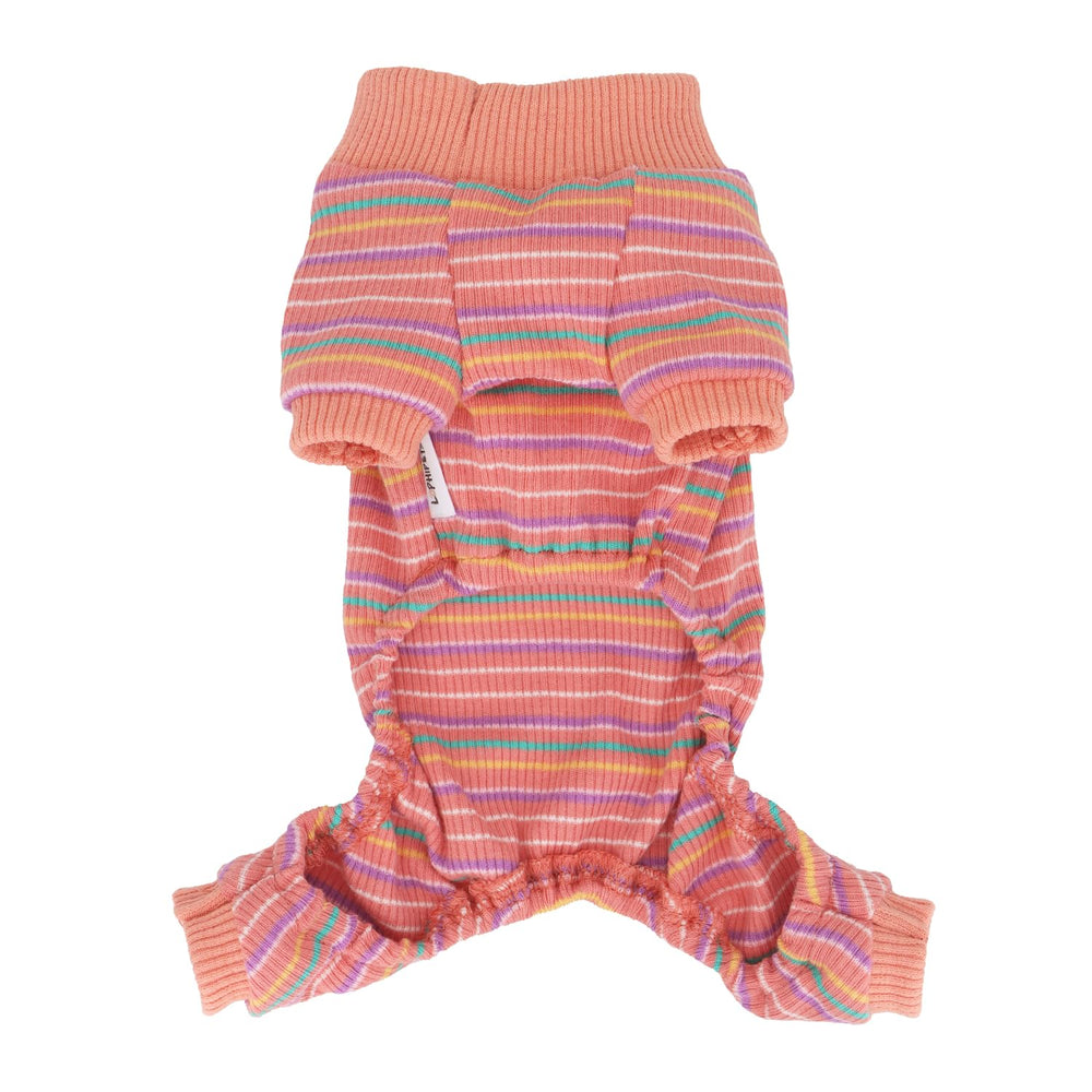Pijama LOPHIPETS con tejido acanalado rayado, transpirable y suave para uso diario.