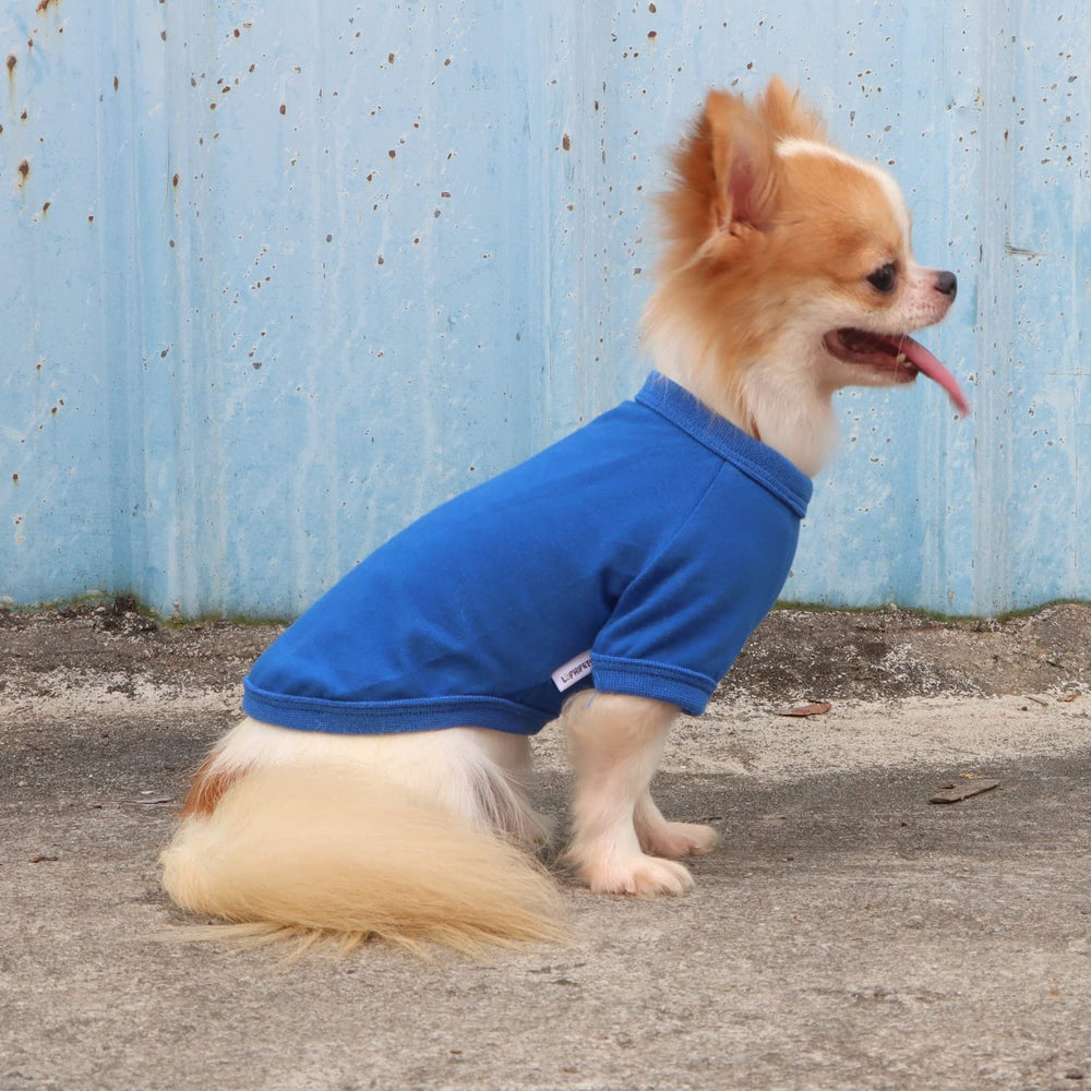 LOPHIPETS camiseta para perro pequeño azul, lavado en frío recomendado