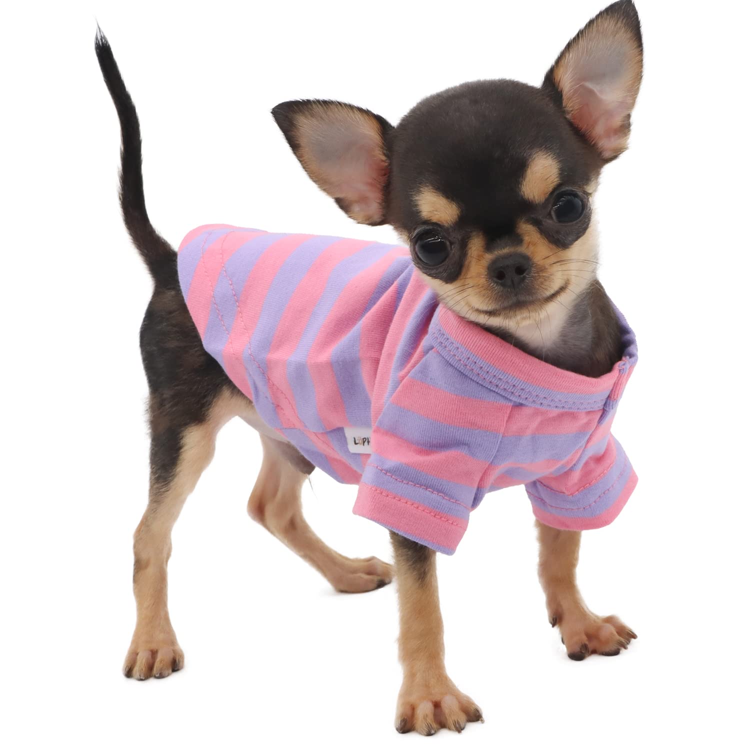 Camiseta Lophipets rayas frente para perro pequeño con tela suave
