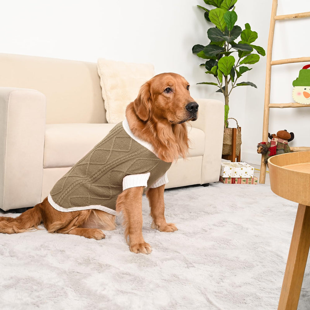 Lorehelina suéter para perro grande, tejido acrílico suave y resistente a bolitas