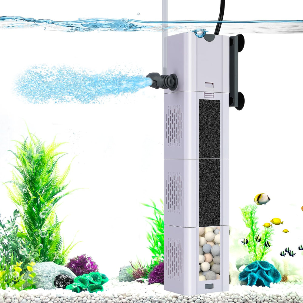 LoungingLife filtro acuario 4 en 1 para 60–100 galones, mantiene el agua clara.