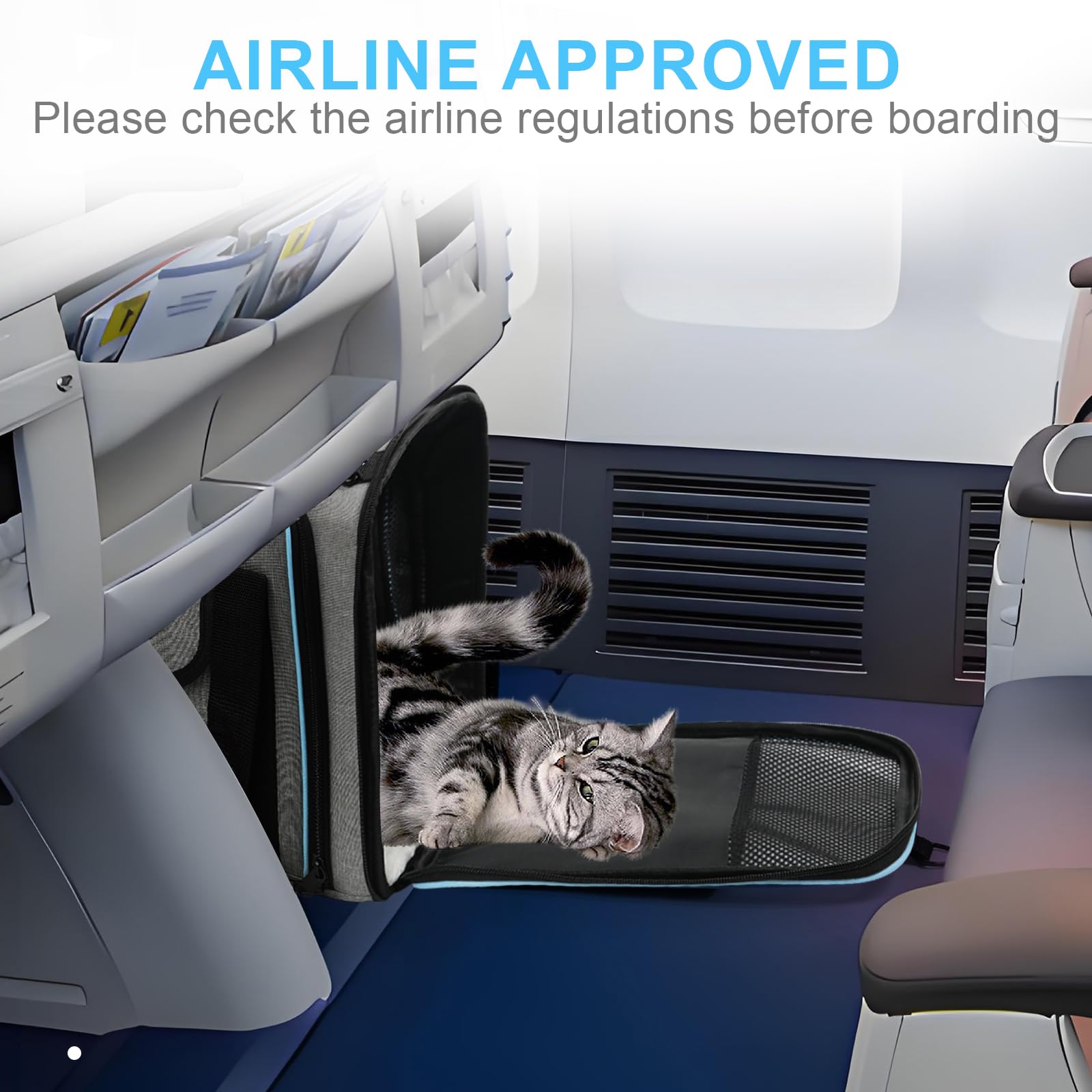 lounginglife transportín con mallas para ventilación y visibilidad