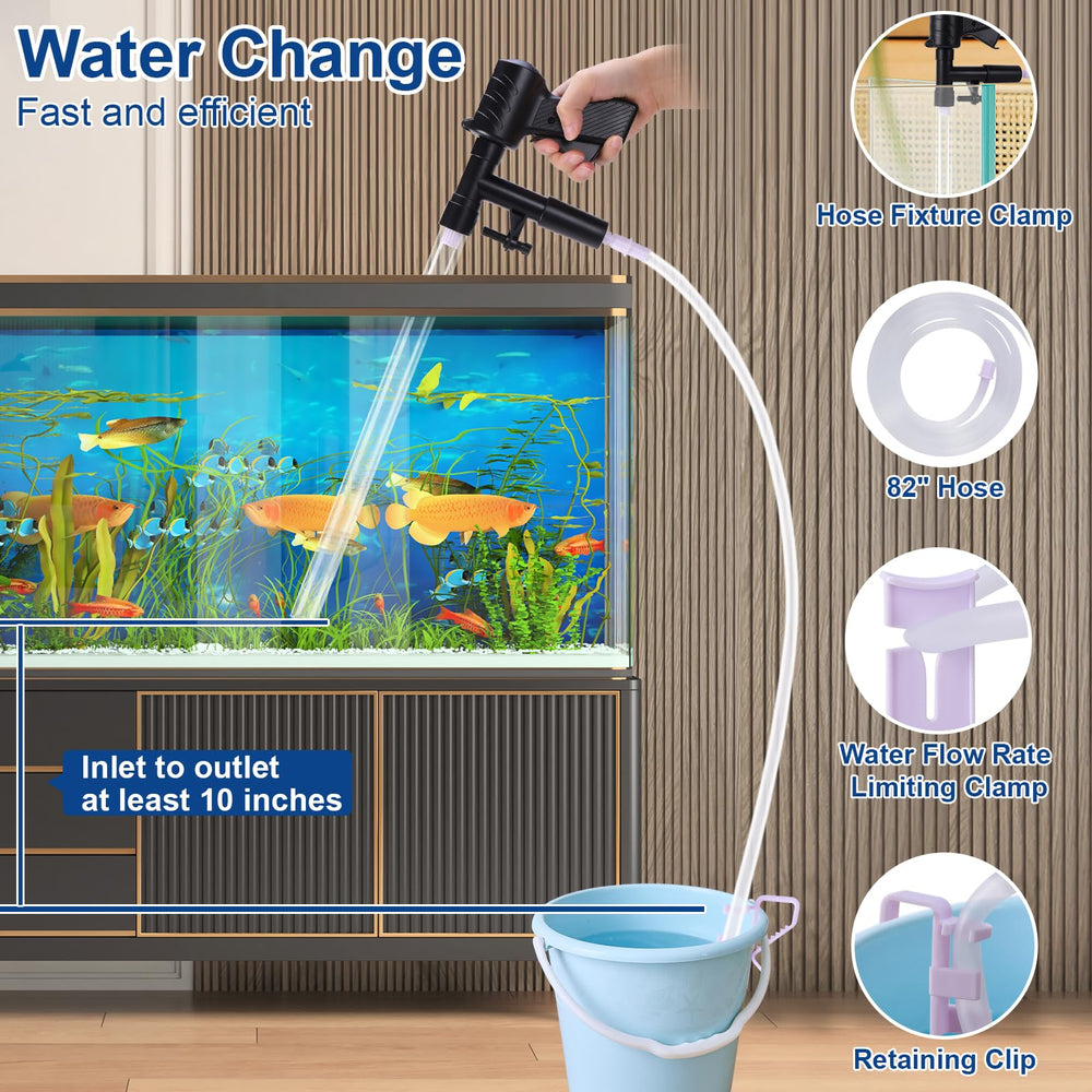 Lounginglife sifón para acuario facilita cambios de agua y limpieza del fondo