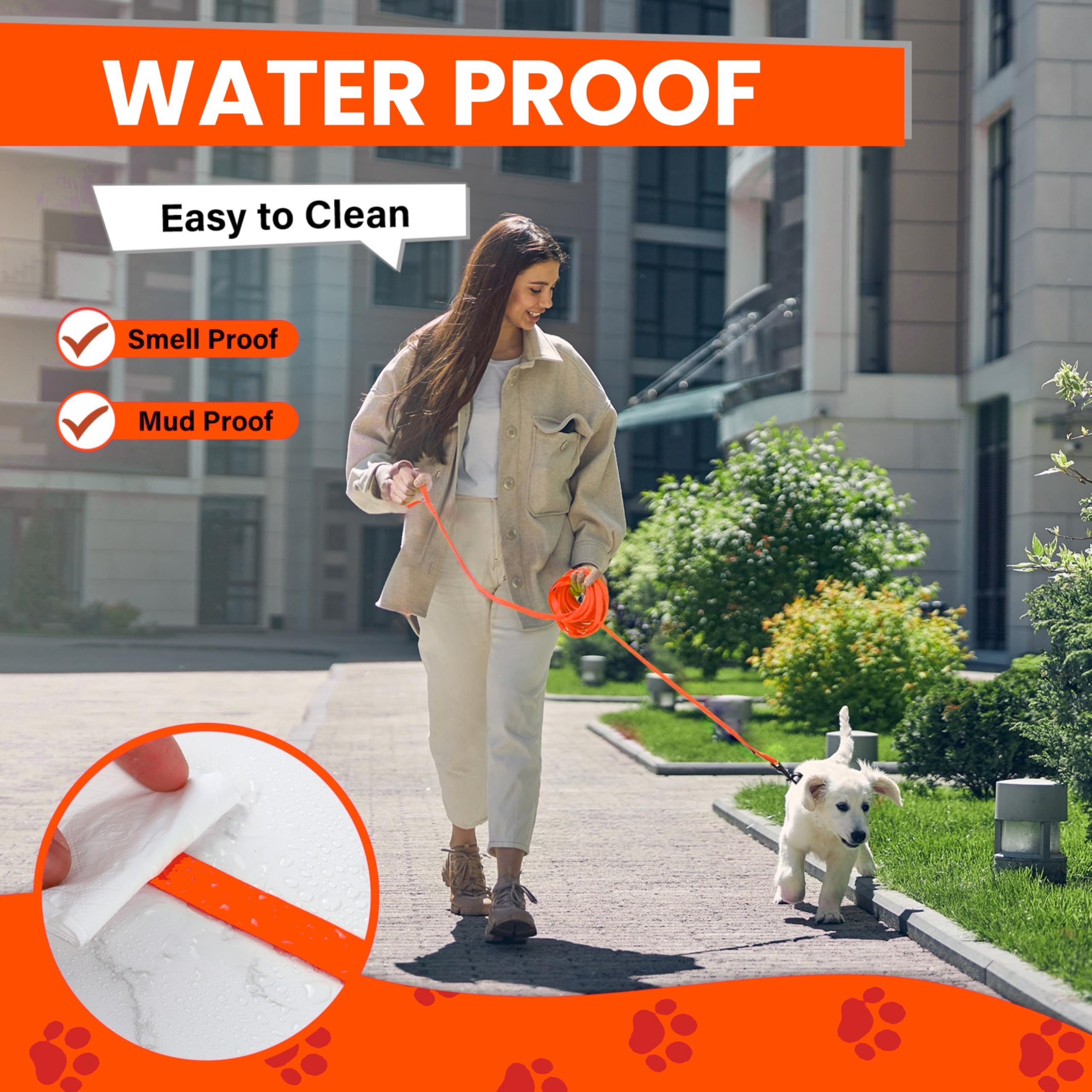 Loutep cuerda para perro 50ft, control extendido en playa y parques.