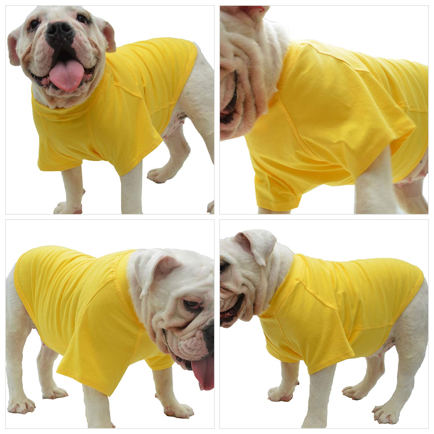 Lovelonglong camiseta básica para perro grande en amarillo, comodidad diaria.