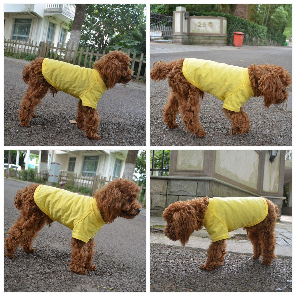 Lovelonglong camiseta básica para perro grande en amarillo, lavado fácil.
