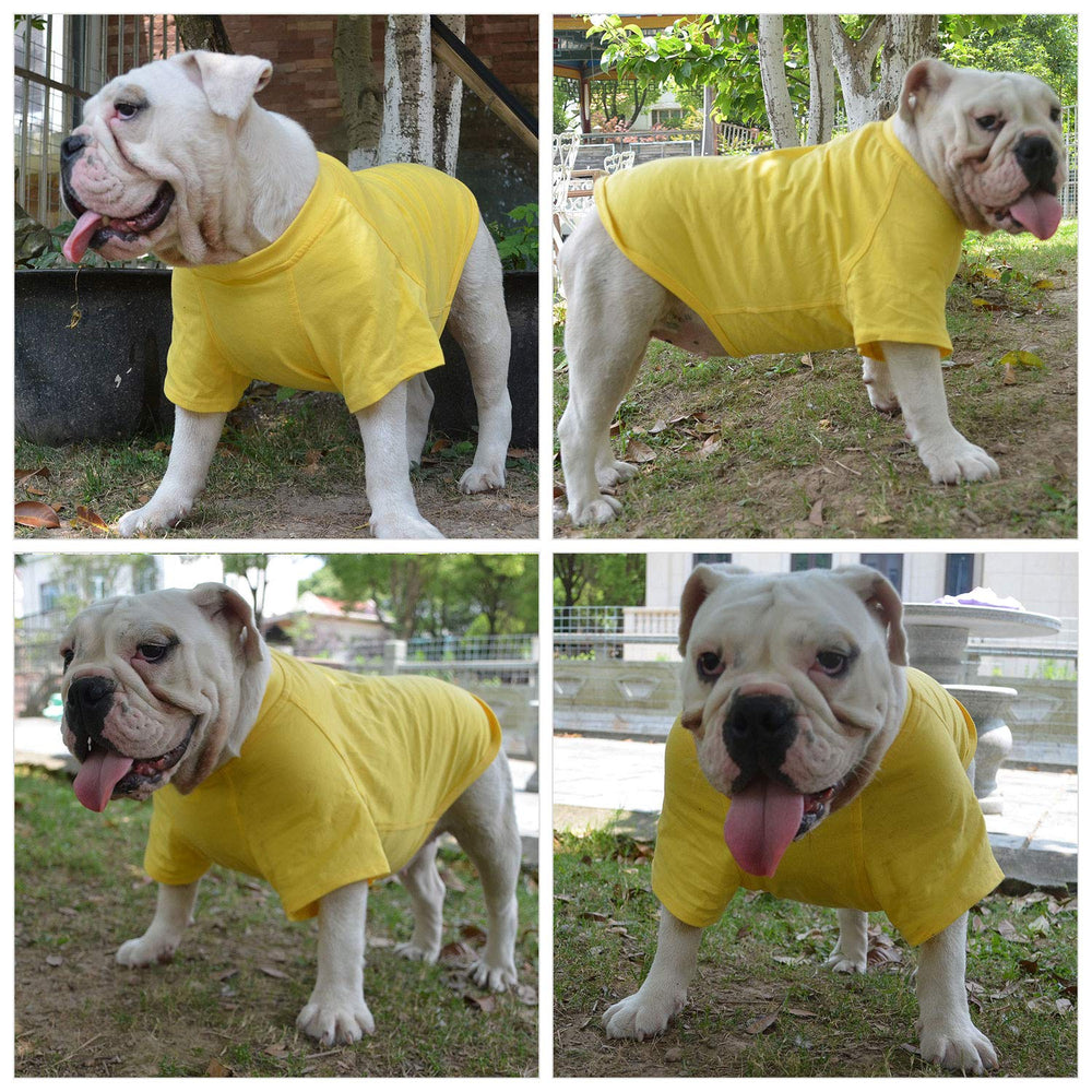 Lovelonglong camiseta para perro grande en amarillo, uso versátil.