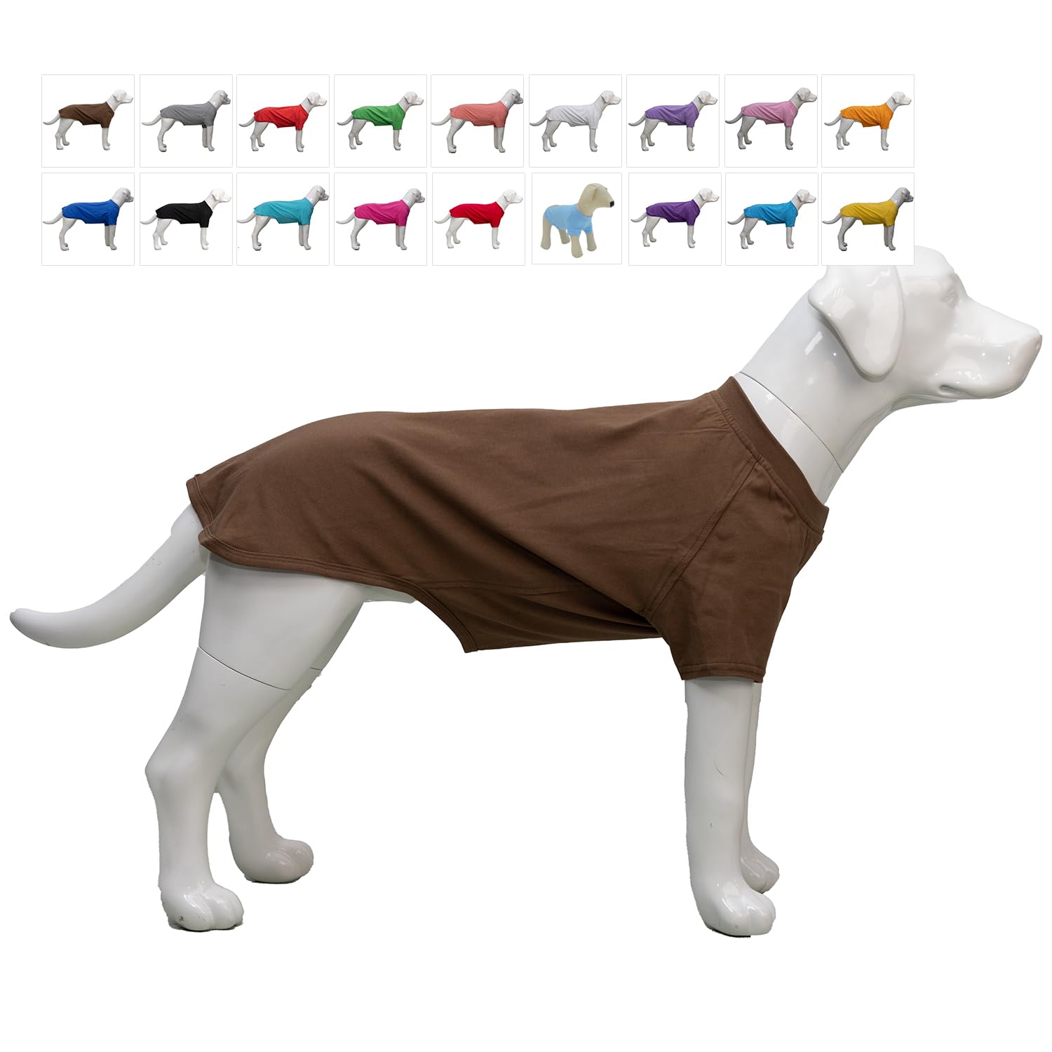 Lovelonglong camiseta para perros, vista frontal, suave y cómoda para paseos diarios.