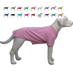 Lovelonglong camiseta para perro rosa XXXXL, frente mostrando comodidad para paseos.