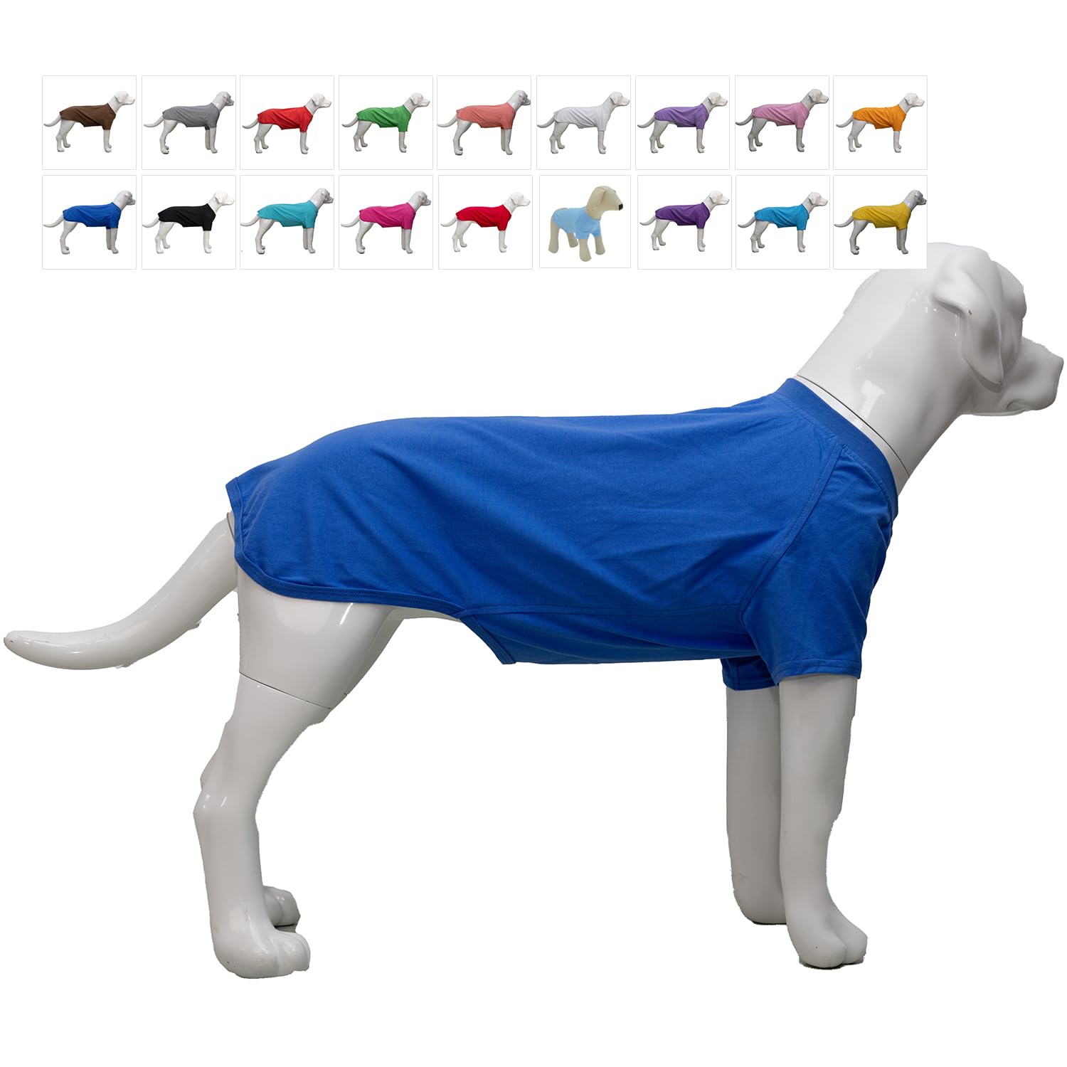 Lovelonglong camiseta para teckel frente azul, suave y cómoda para paseos