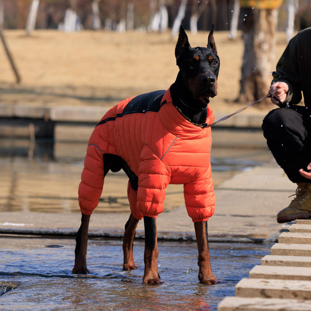Lovelonglong chaleco perro naranja uso exterior invernal para calidez suave.