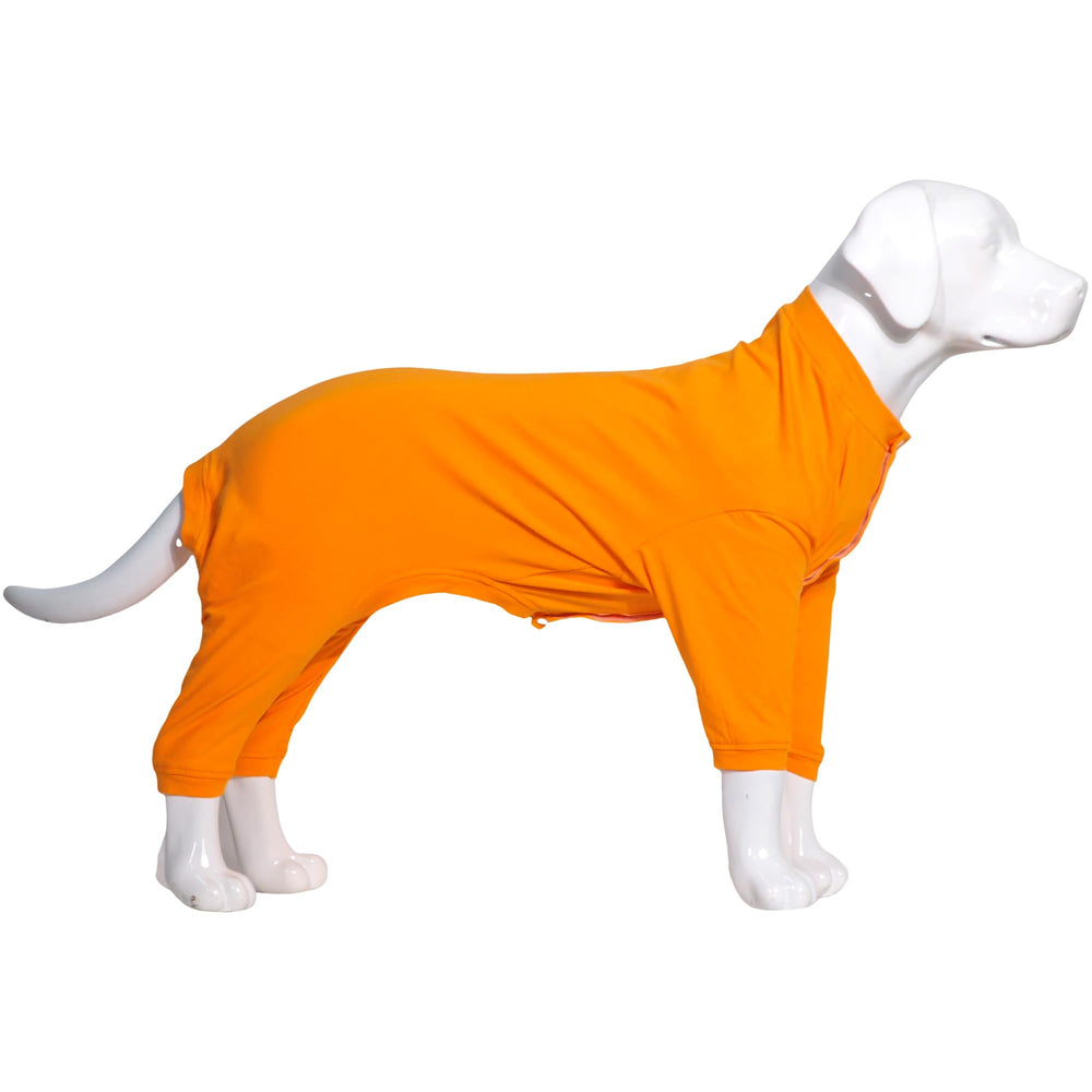 Lovelonglong pijama naranja para perro, color visible y cómodo.