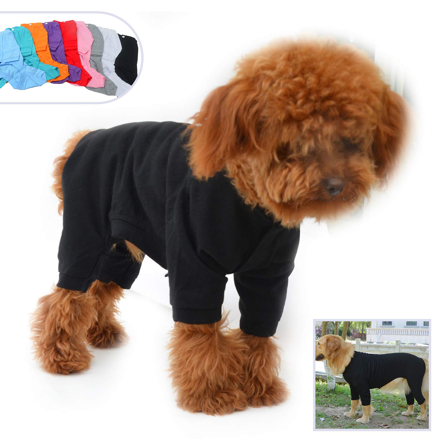 Lovelonglong pijama para perro con cuatro patas en algodón natural, uso diario cómodo.