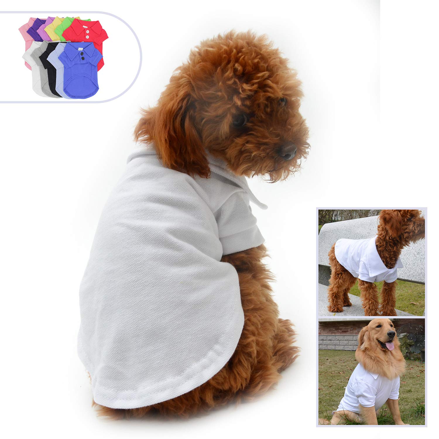 Lovelonglong polo perro 11 colores blanco XS, variedad para combinar.