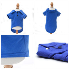 Lovelonglong polo perro algodón premium azul transpirable para todas las tallas
