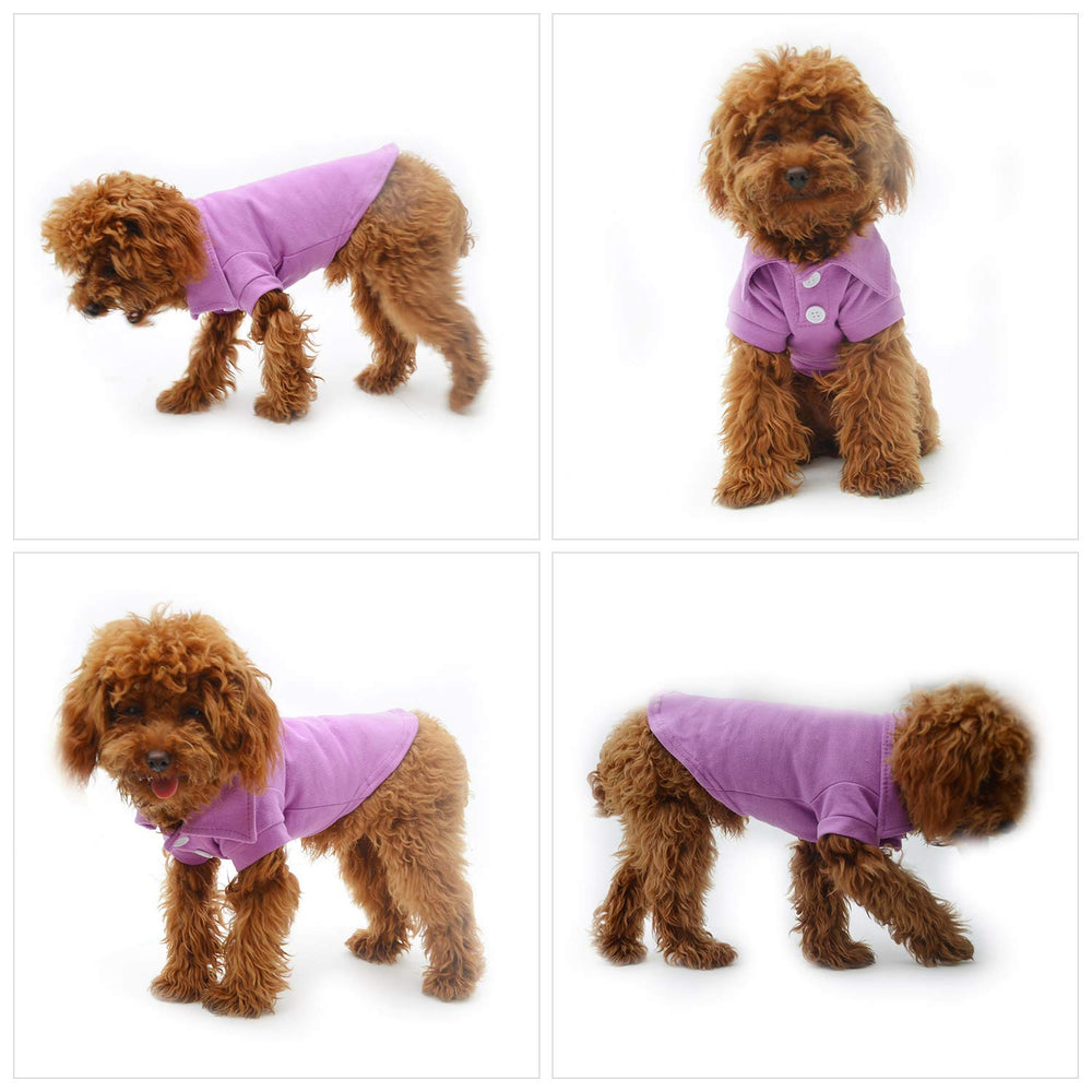Lovelonglong polo para perro espalda, tono violeta, look cómodo para paseos.