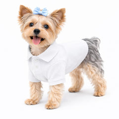 Lovelonglong polo básico para perros blanco XS, cómodo para uso diario.