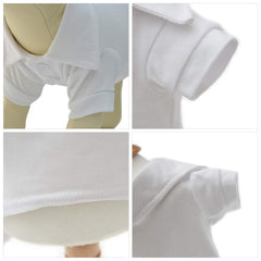 Lovelonglong polo perro collar de dos botones blanco XS, estilo clásico.