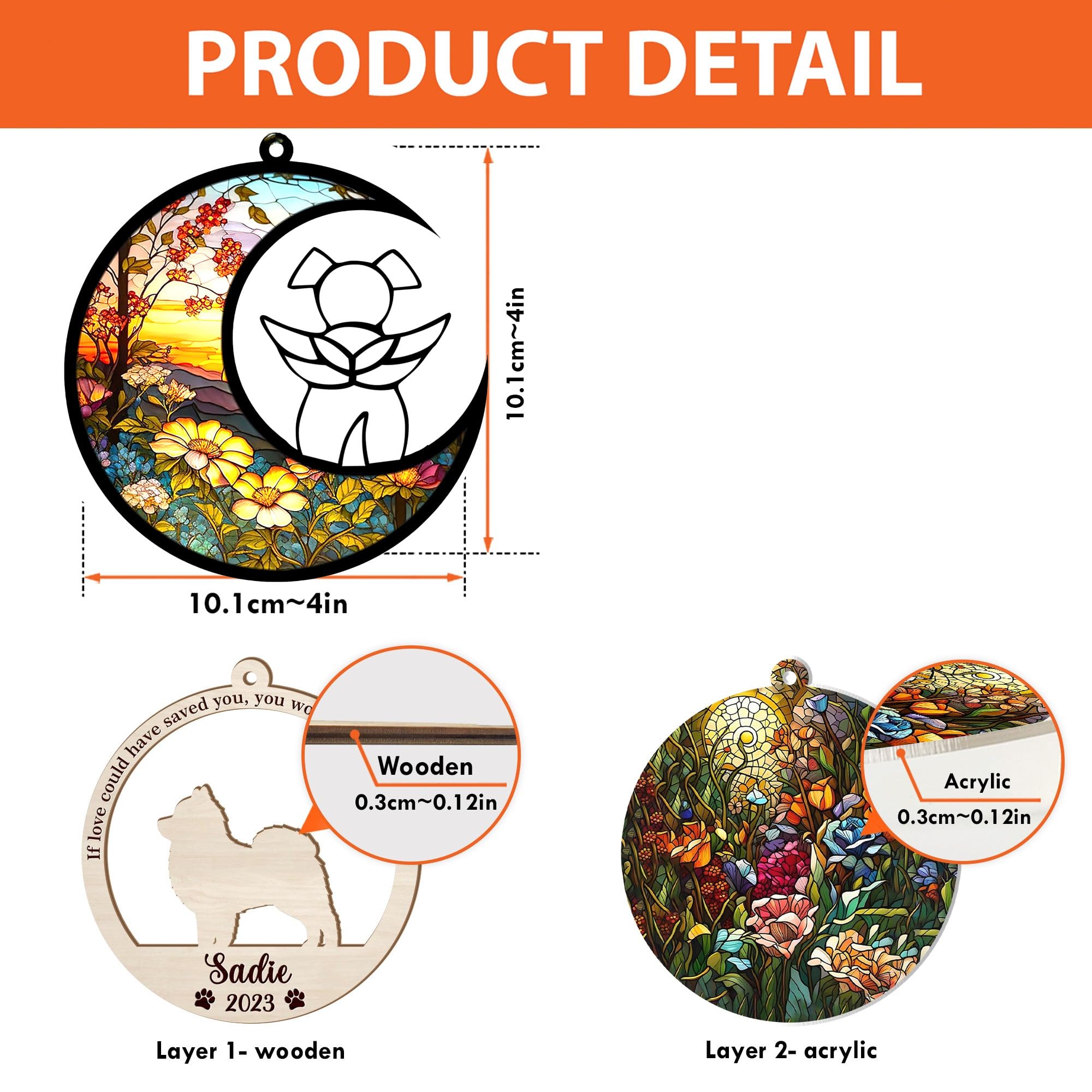 LOVELYPOD regalo para perros, recuerdo luminoso en vidriería decorativa.