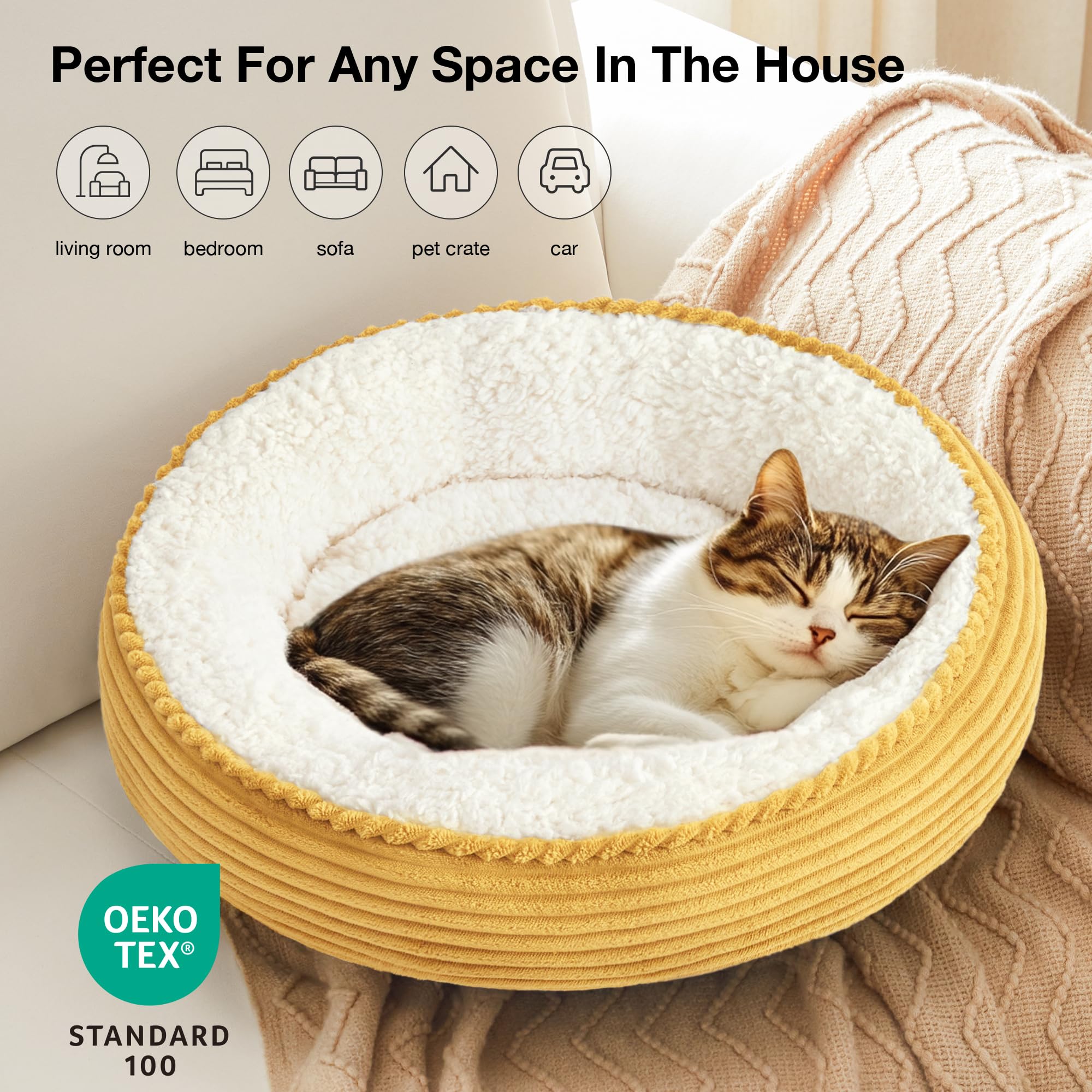 Cama donut Love's cabin lavable a máquina para fácil limpieza