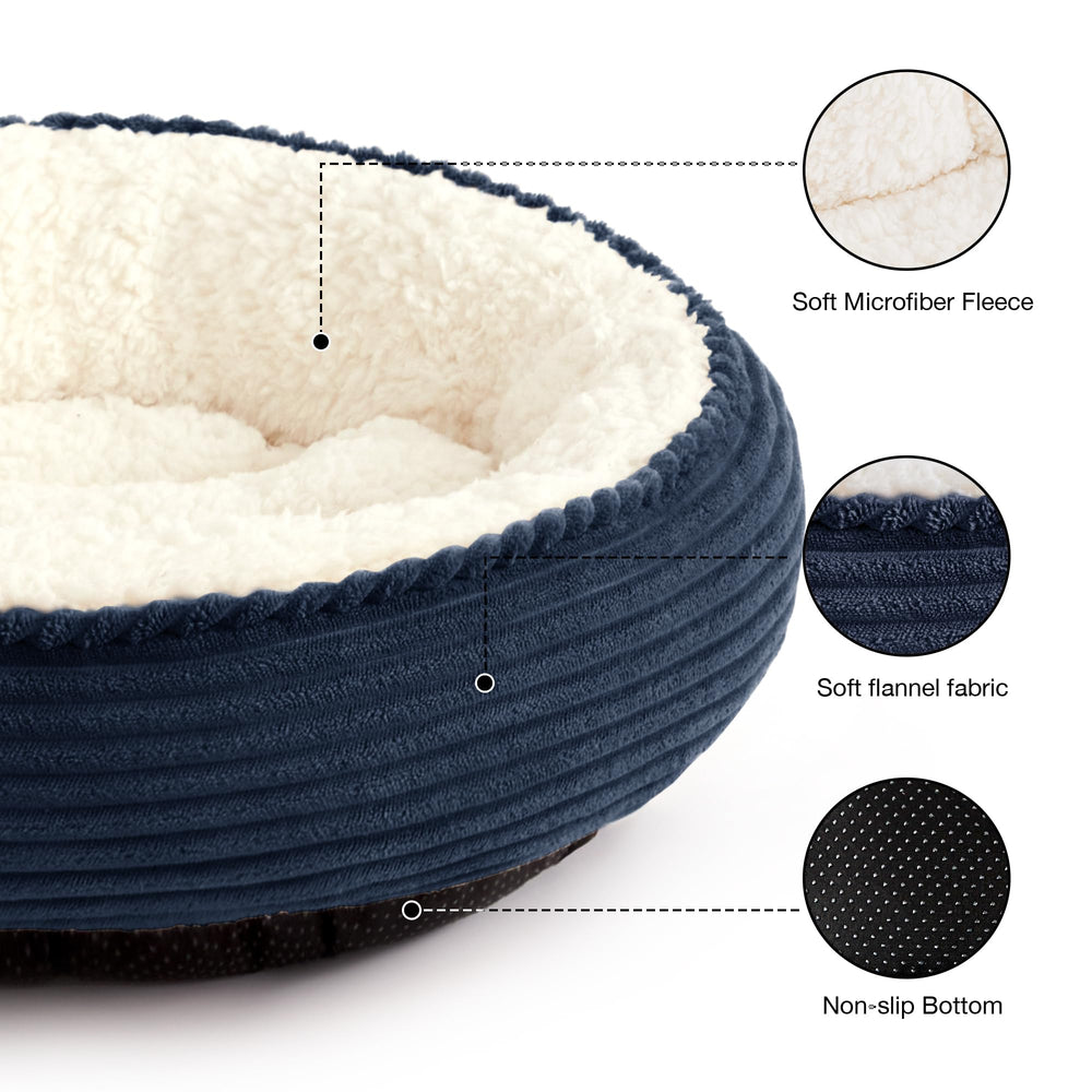 Love's cabin cama donut nido confort para mascotas: apoyo para cuerpo y sueño relajado.