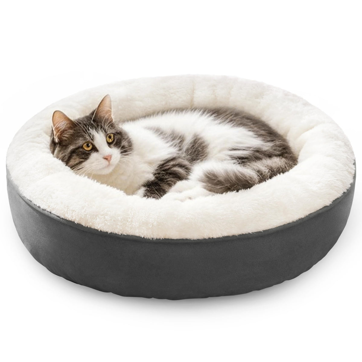 Love's cabin cama donut redonda para gatos y perros, abraza y calienta siestas.