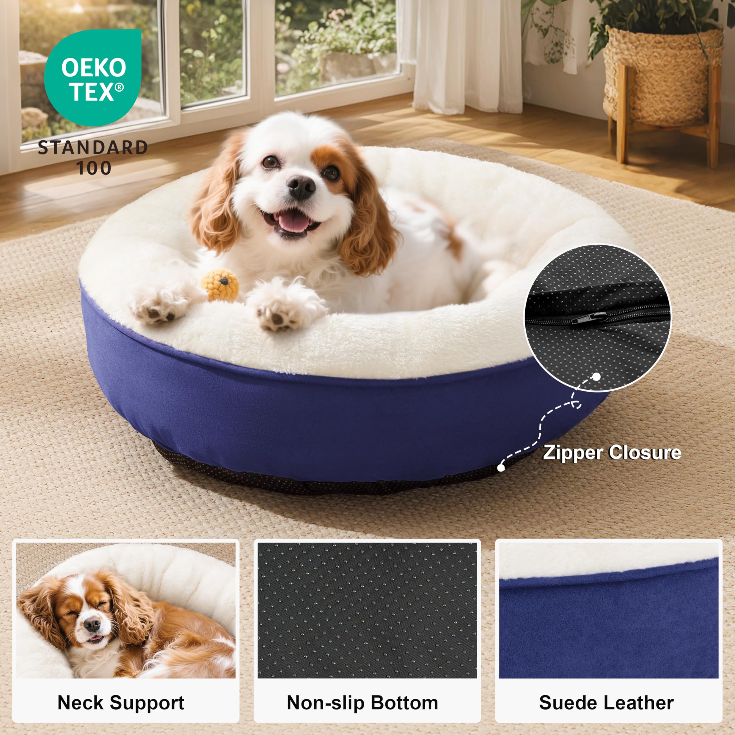 Love's cabin cama donut relleno denso ofrece confort durante siestas.