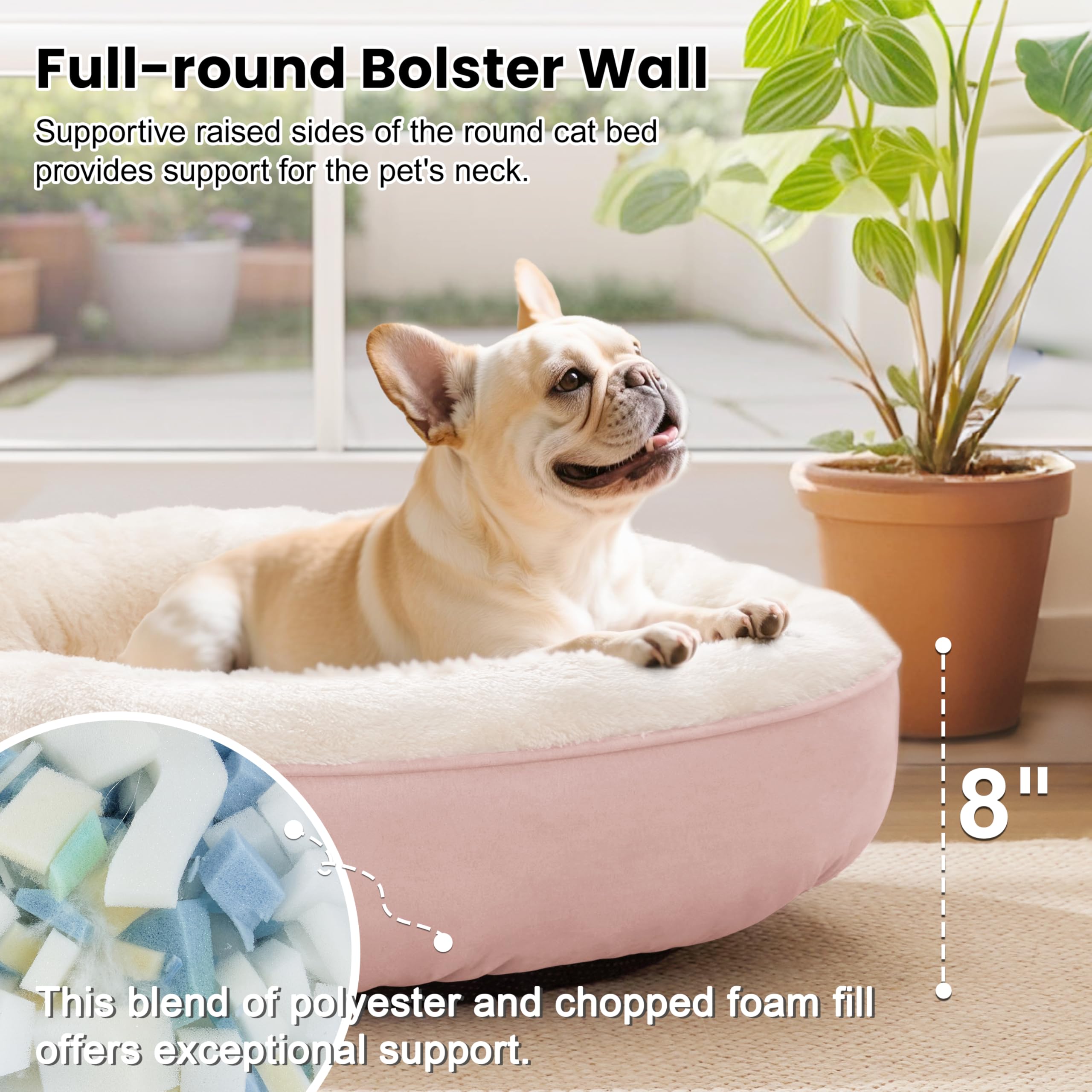 Love's cabin Cama Donut tela certificada OEKO-TEX para un ambiente saludable.