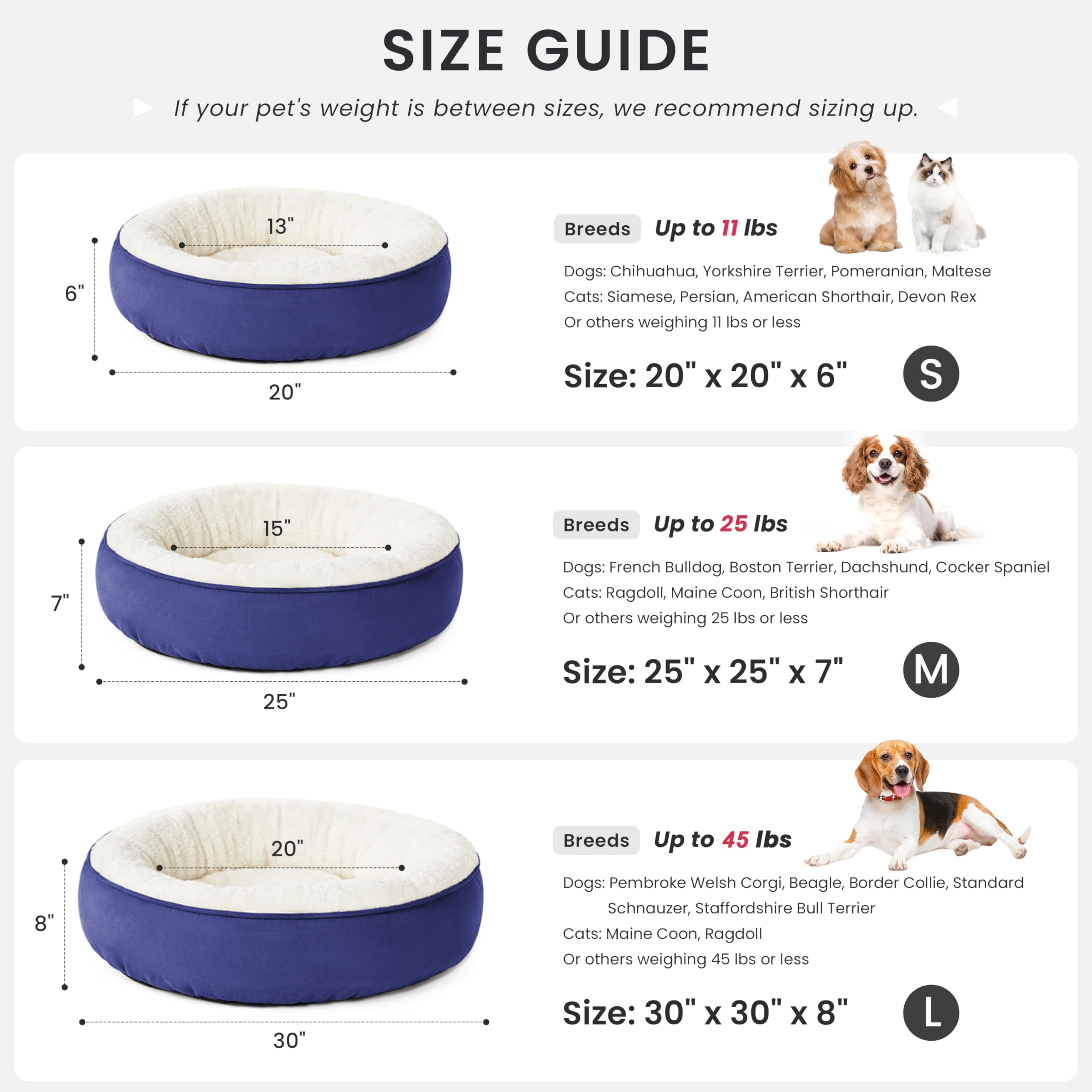 Love's cabin cama donut tejido suave para peludos sensibles al tacto.
