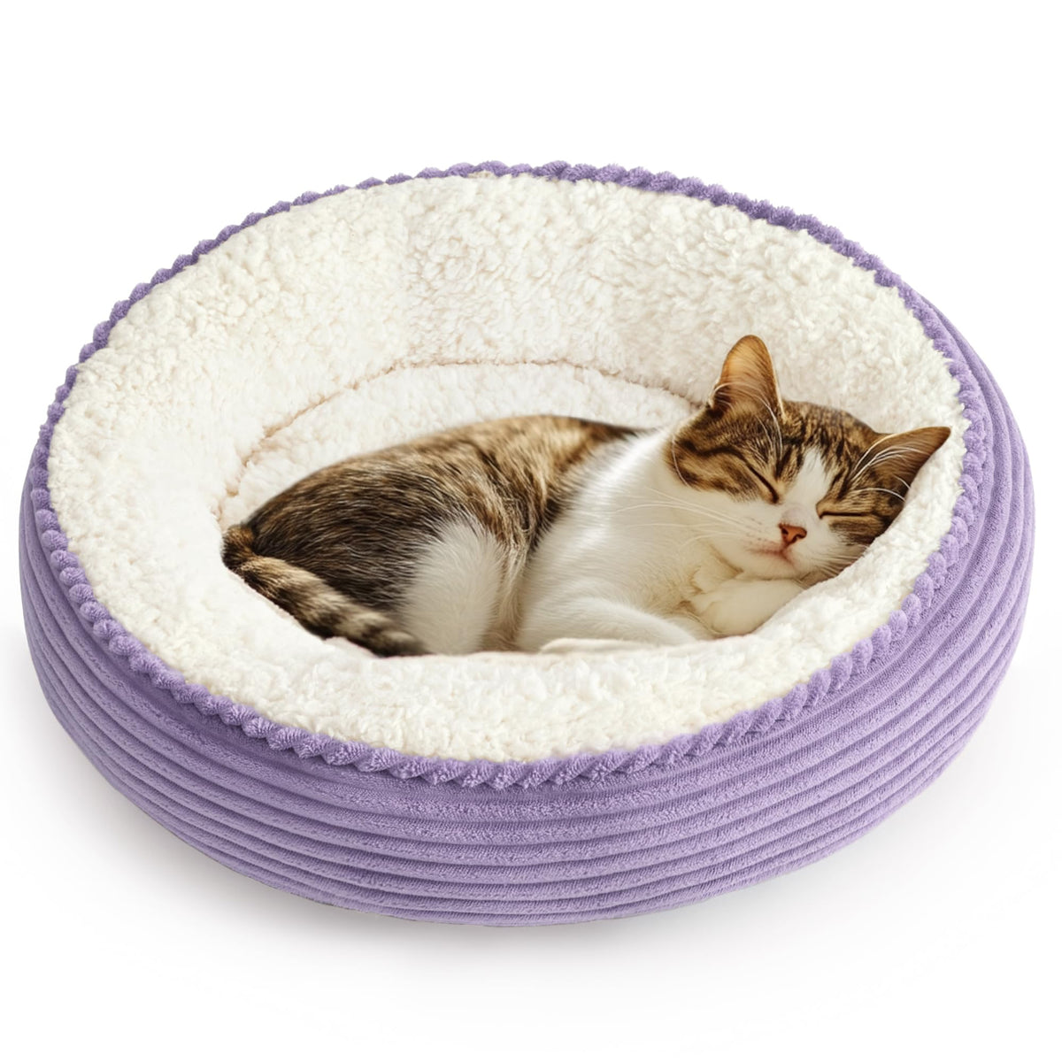Love's cabin cama-redonda-donut para mascotas, descanso cómodo y seguro.