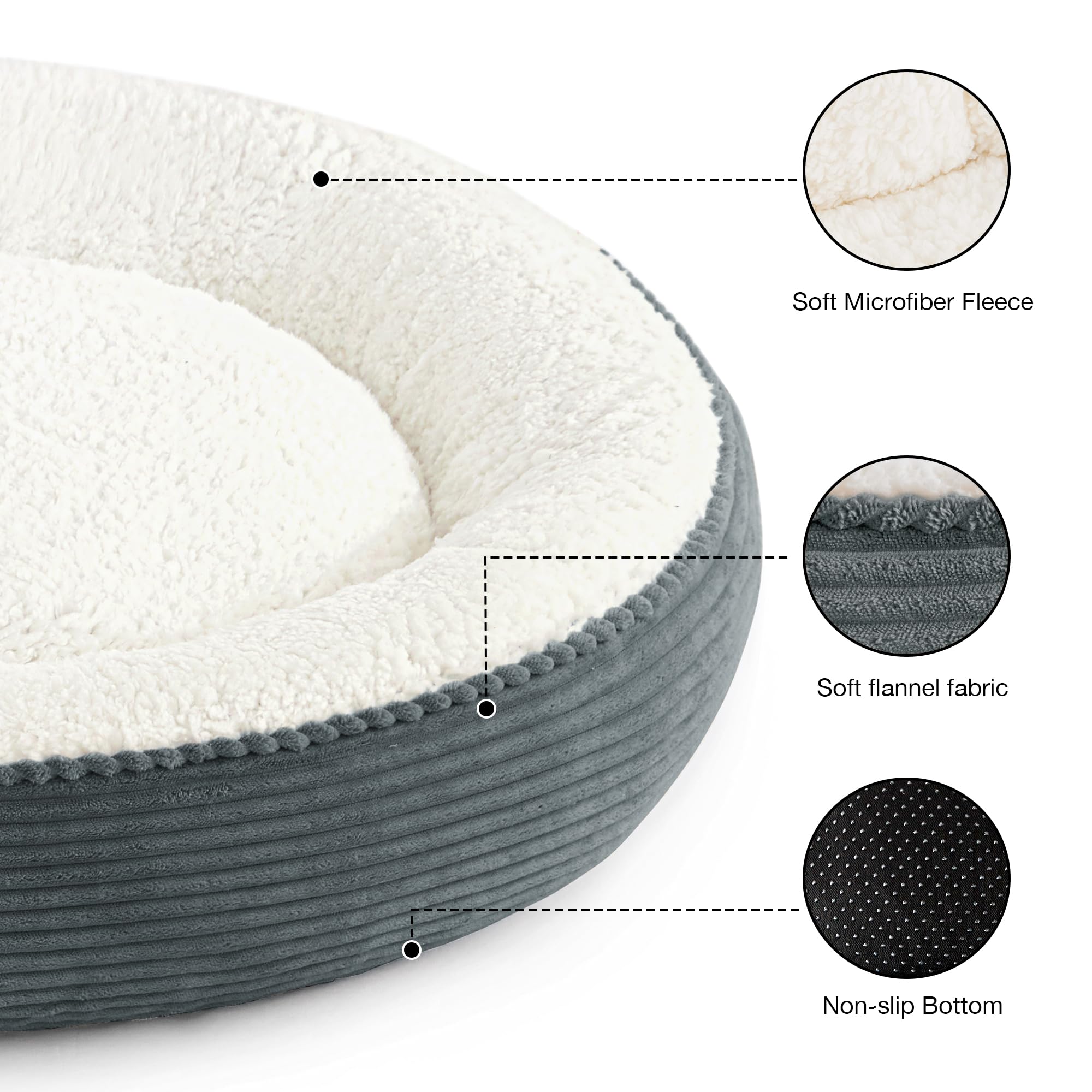 Love's cabin cama donut borde alto, soporte para cabeza y cuello.