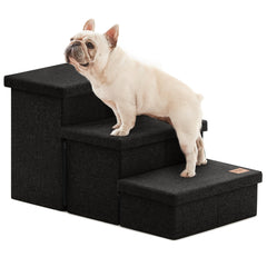 Love's cabin escalera para perros de 3 pasos con almacenamiento facilita subir a la cama