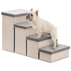 Love's cabin escaleras para perros, 4 pasos gris, ideal para subir a la cama