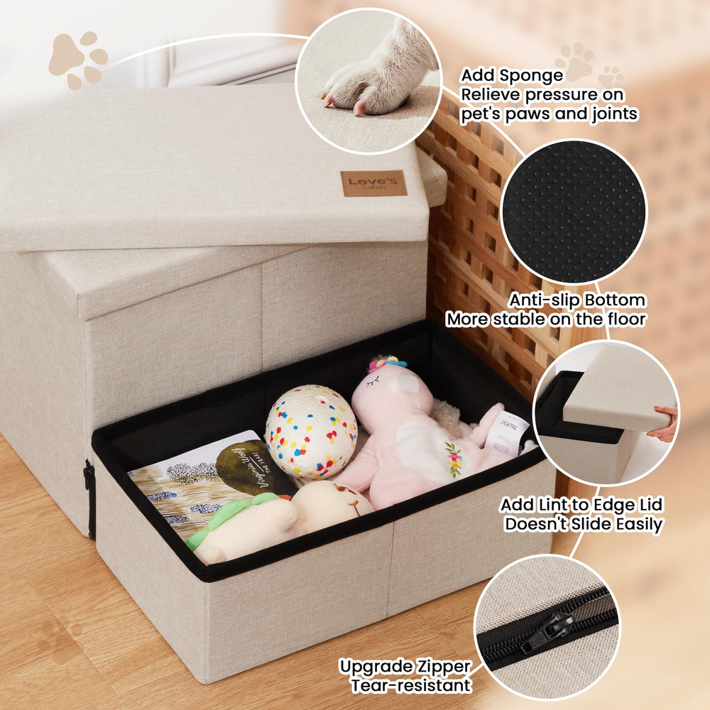 Love's cabin base antideslizante mantiene estable las escaleras para perros.
