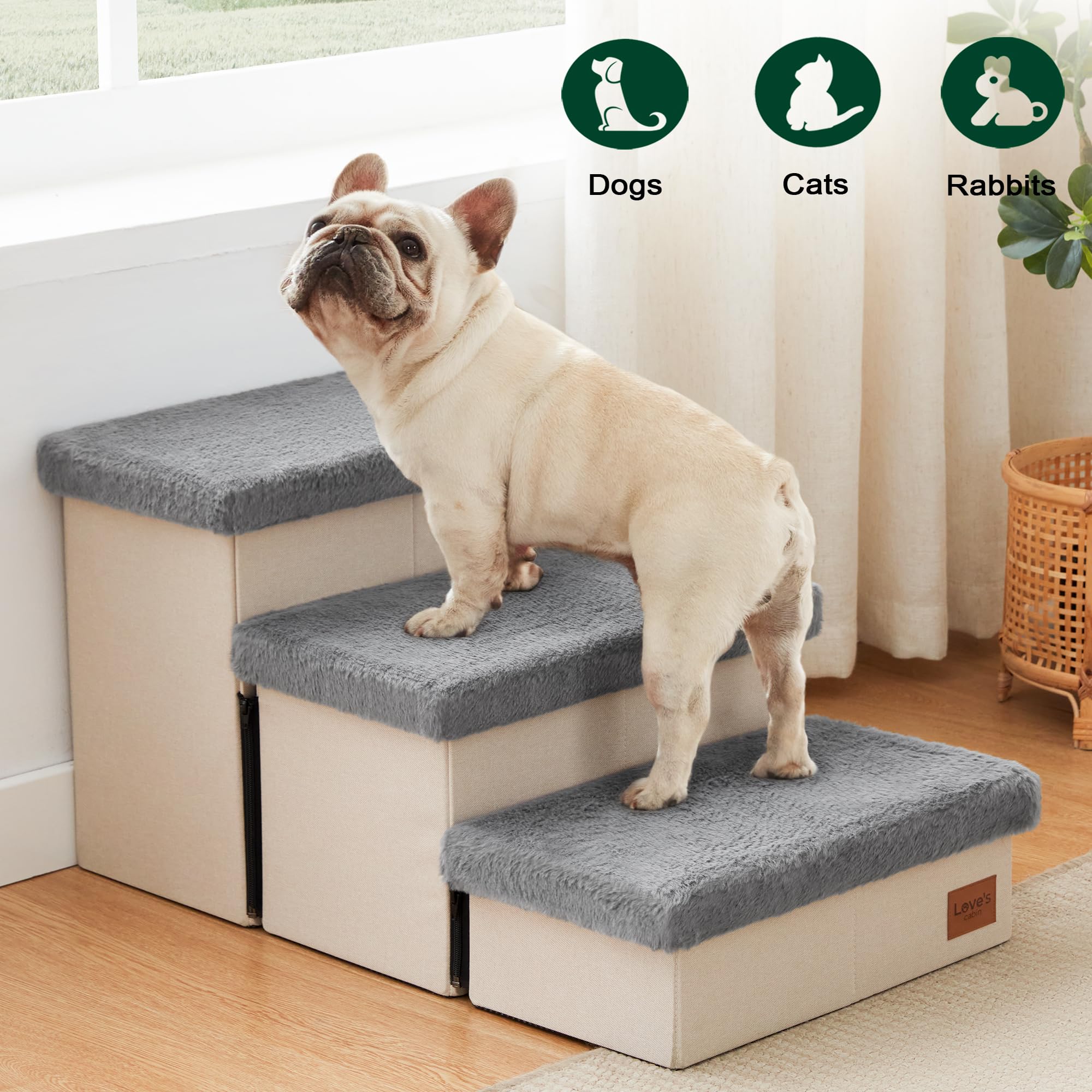 Love's cabin capacidad de 200 libras permite perros grandes usar las escaleras