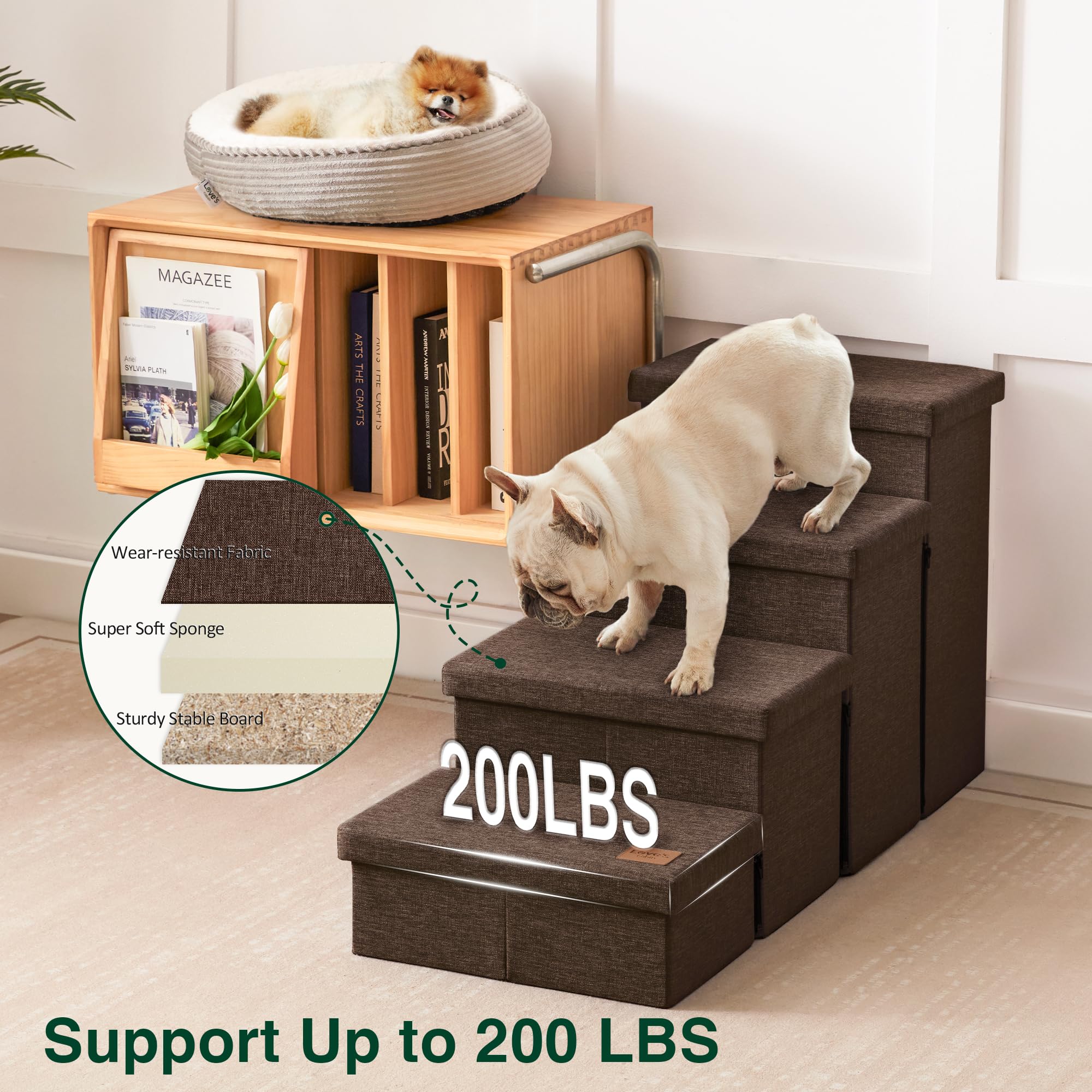 Love's cabin escalera soporta hasta 200 libras para perros grandes