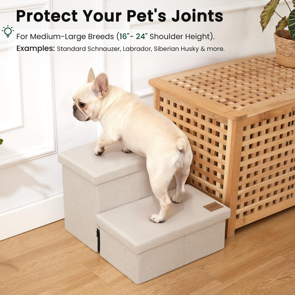 Love's cabin escalera para perros con almacenamiento ayuda a ordenar objetos.