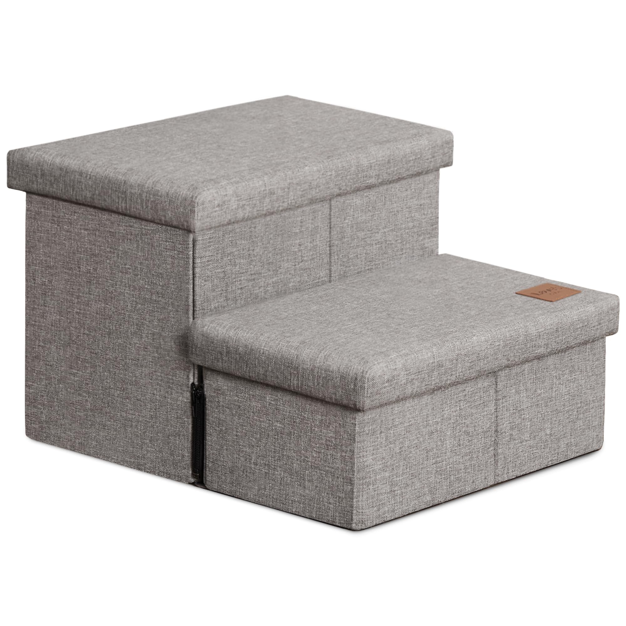 Love's cabin, escaleras para perros con almacenamiento, frente a la cama para mayor comodidad.