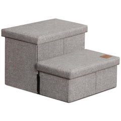 Love's cabin, escaleras para perros con almacenamiento, frente a la cama para mayor comodidad.