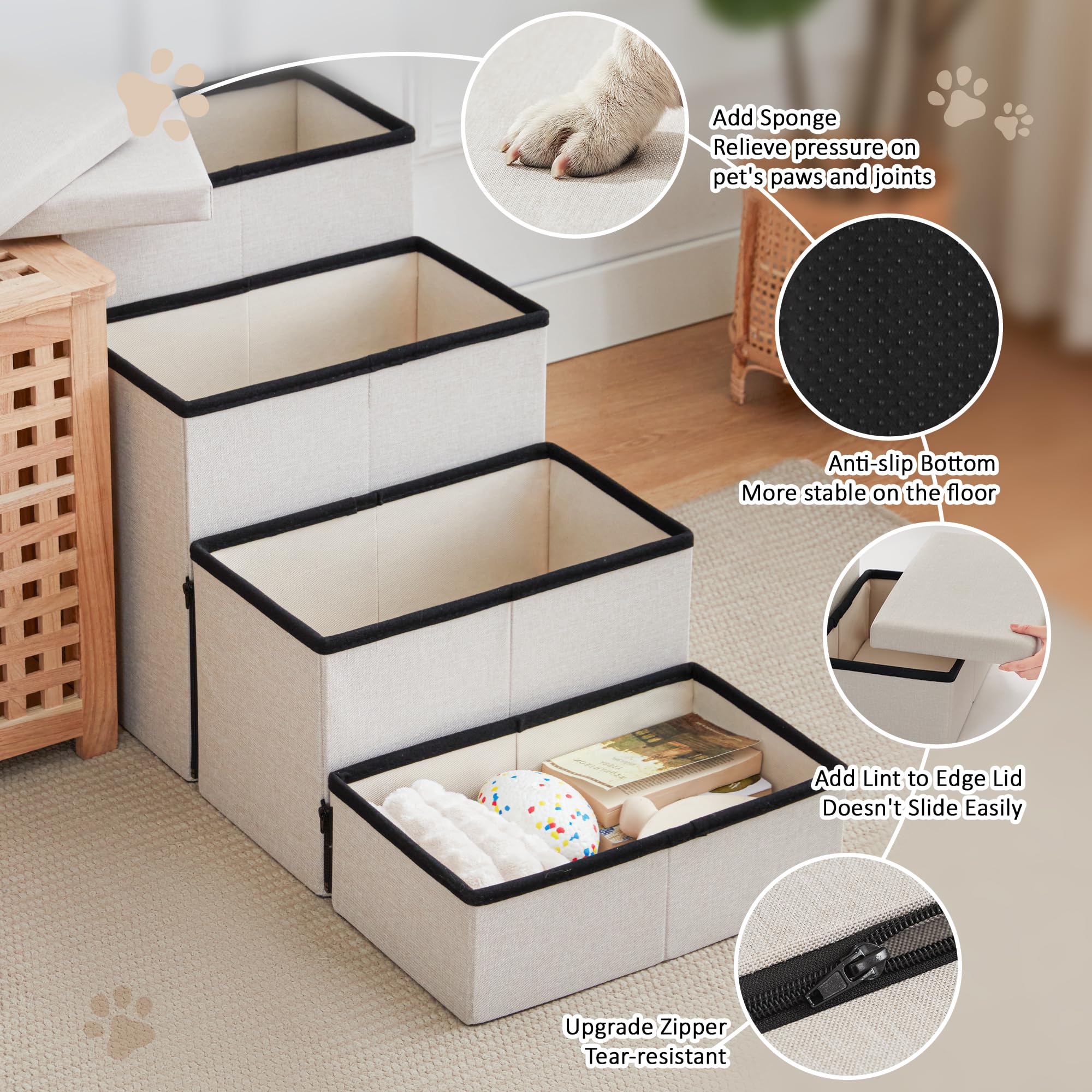 Love's cabin escaleras beige plegables para guardar cuando no se usan