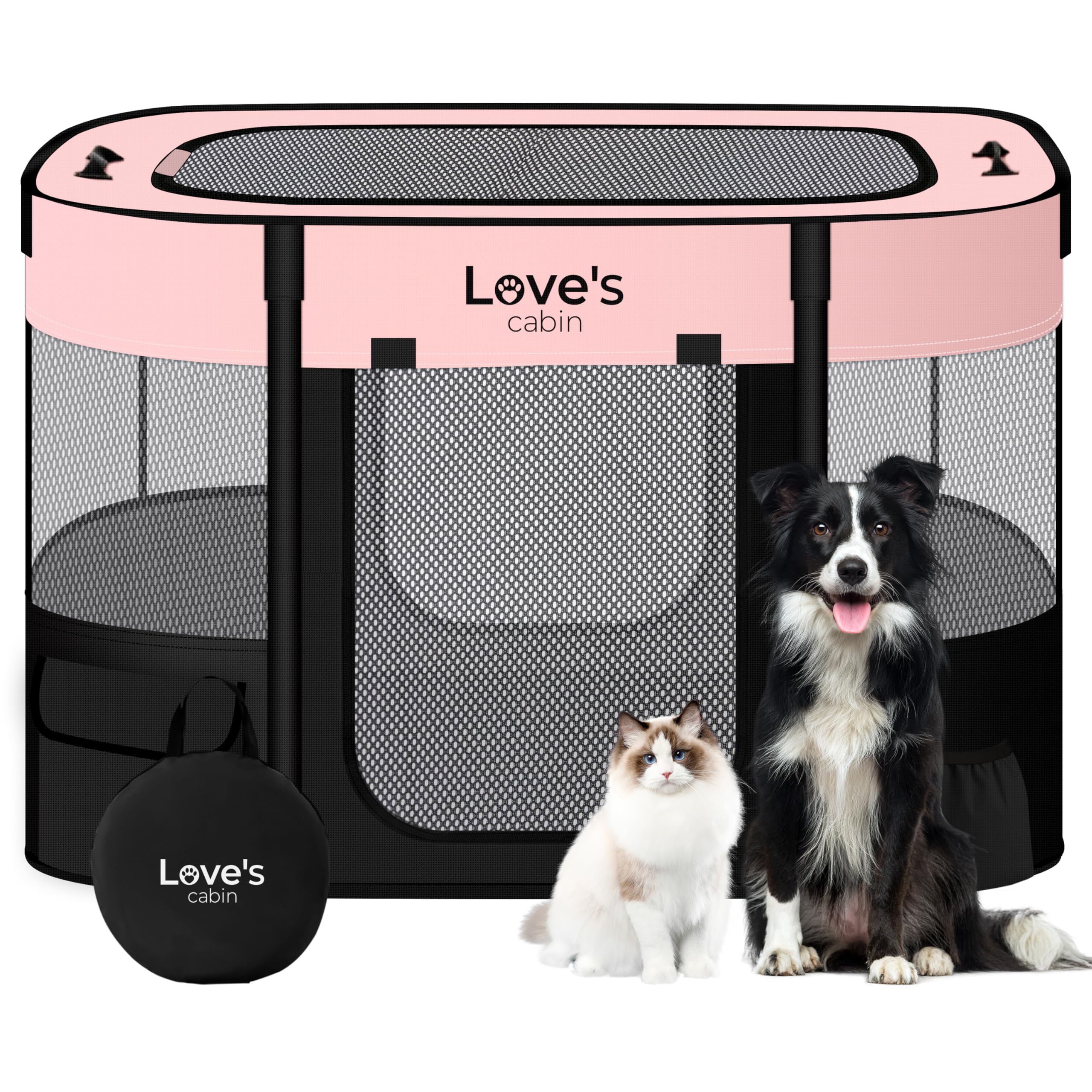 Love's cabin jaula de juego para mascotas rosa, ideal para uso interior o exterior