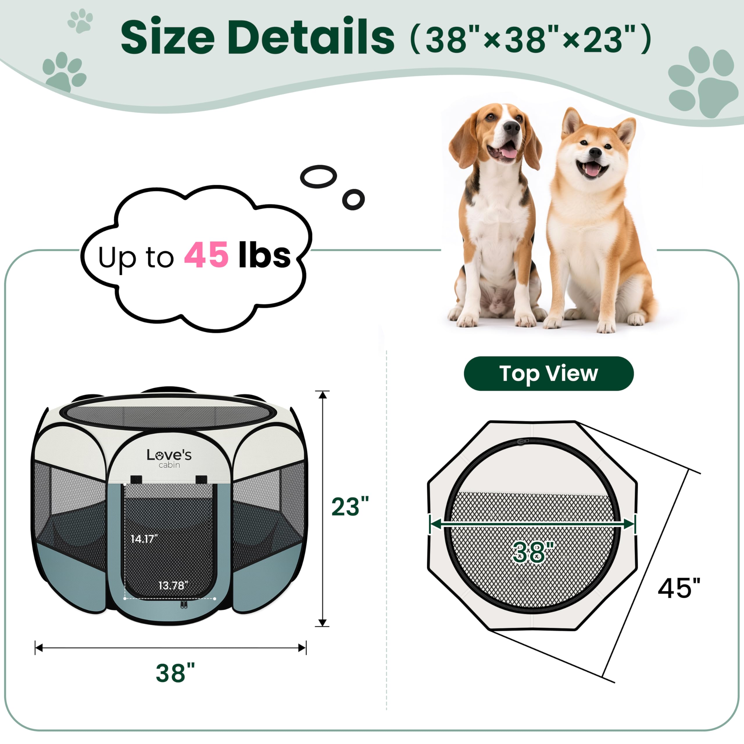 Love's cabin corral con bolsa de transporte incluida para viajar con tu mascota.