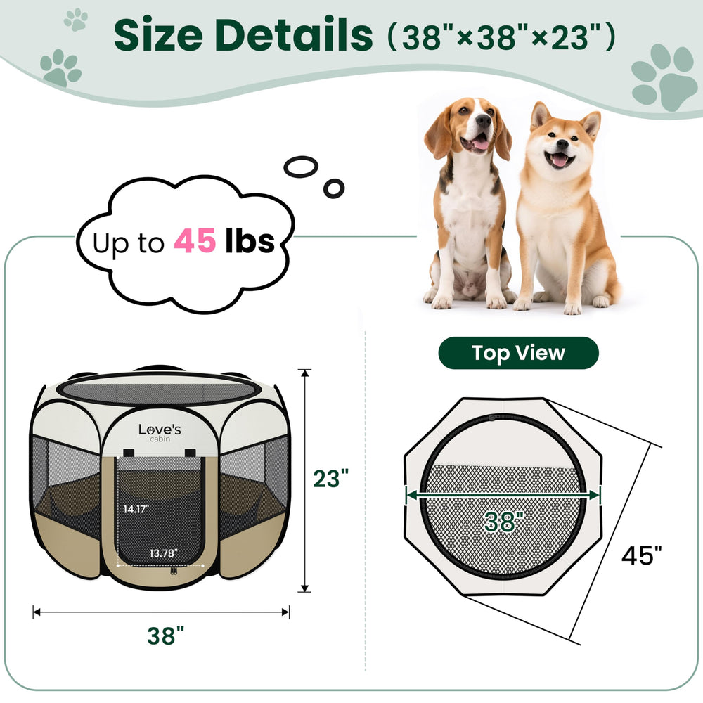 Love's cabin playpen con bolsa de transporte para viajar con mascotas.