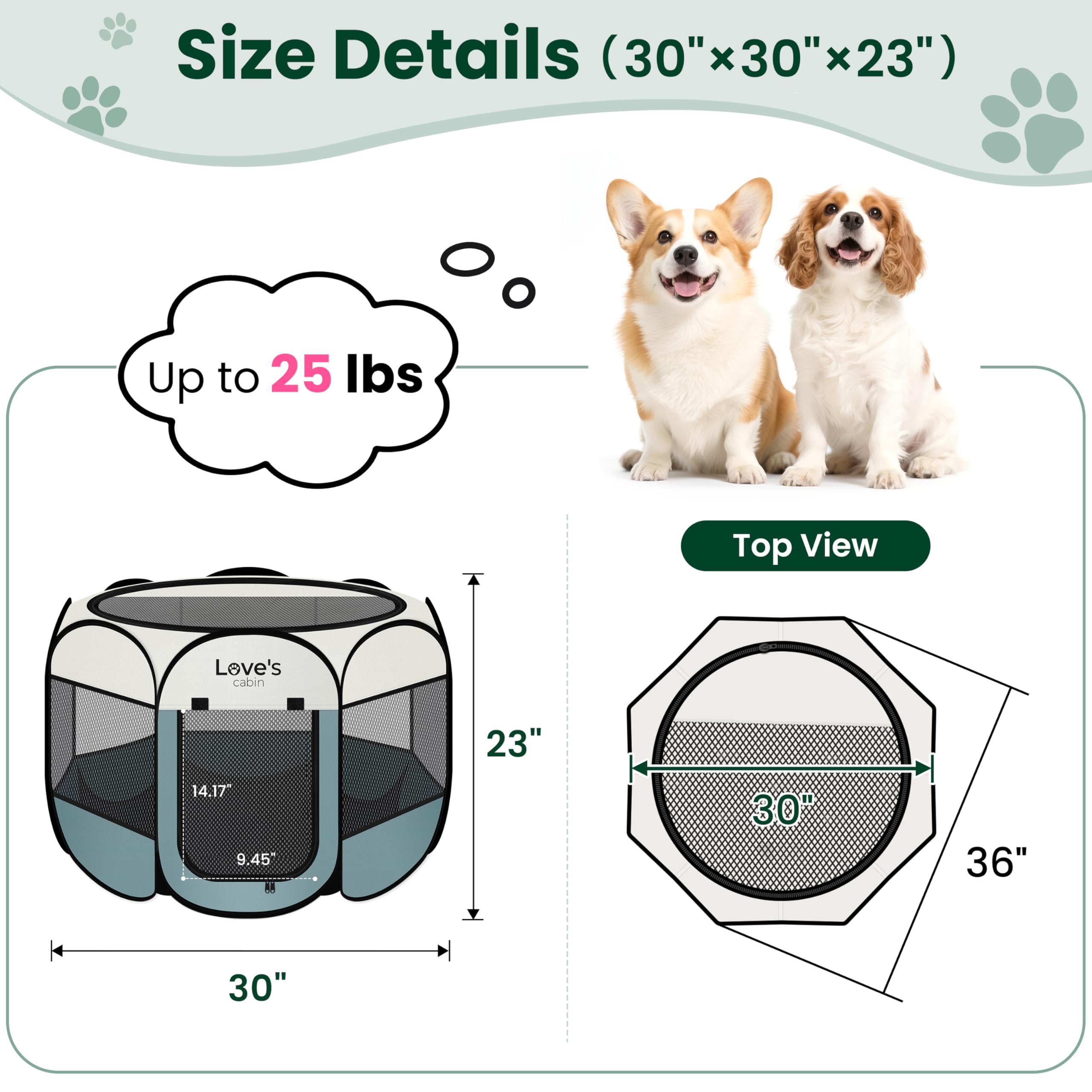 Love's cabin Playpen materiales resistentes, malla gruesa para durabilidad.