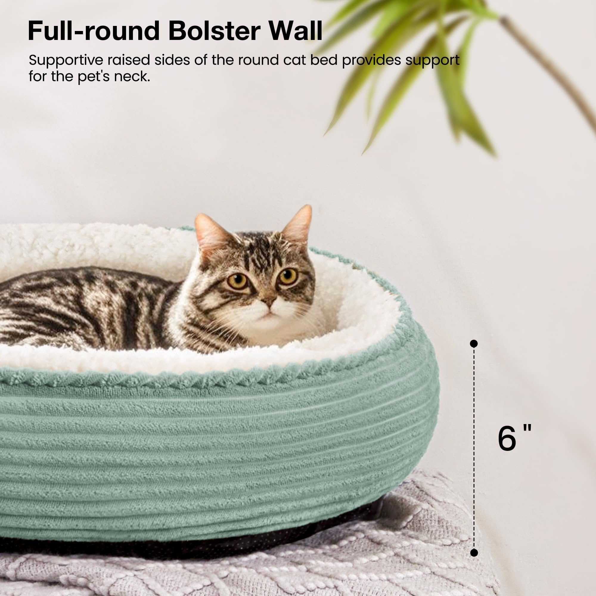 Love's cabin Round Donut Bed 20in, base antideslizante: estabilidad en pisos lisos.