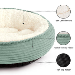 Love's cabin Round Donut Bed 20in, interior-nido: sensación de seguridad para dormir.