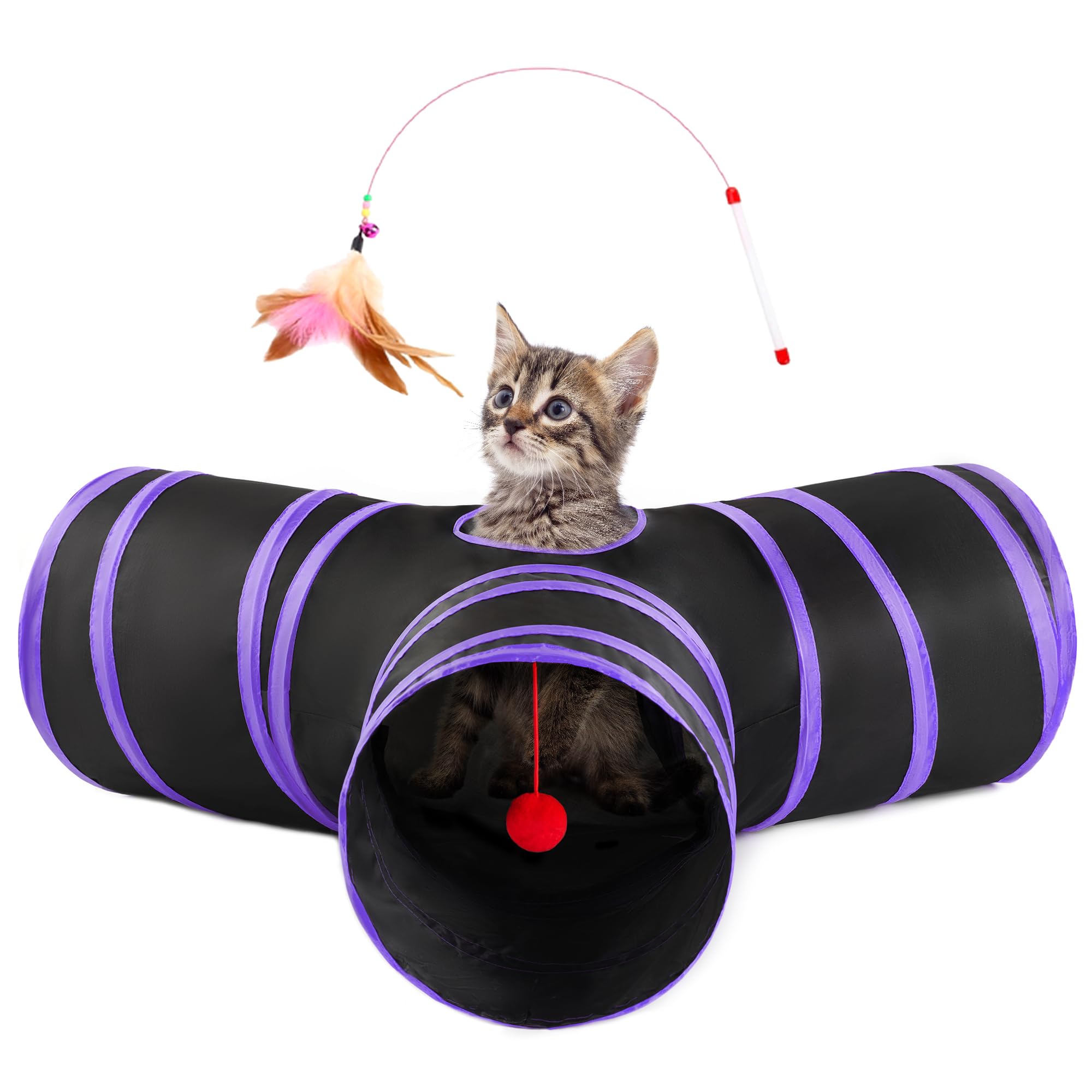 Love's cabin tunel gato tres vias: estimula curiosidad y ejercicio diario.