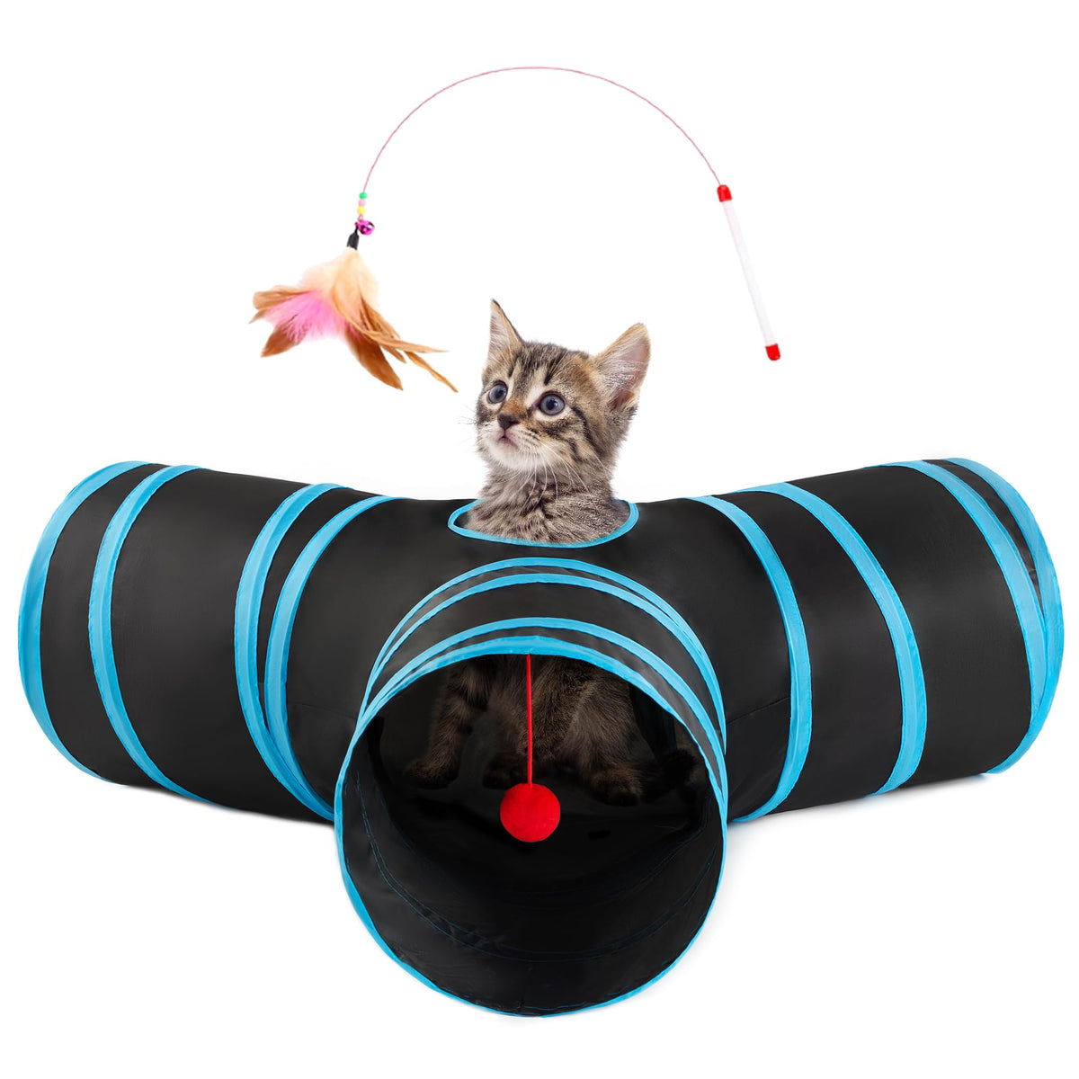 Love's cabin tunel gatos 3 vías plegable para juego interior.