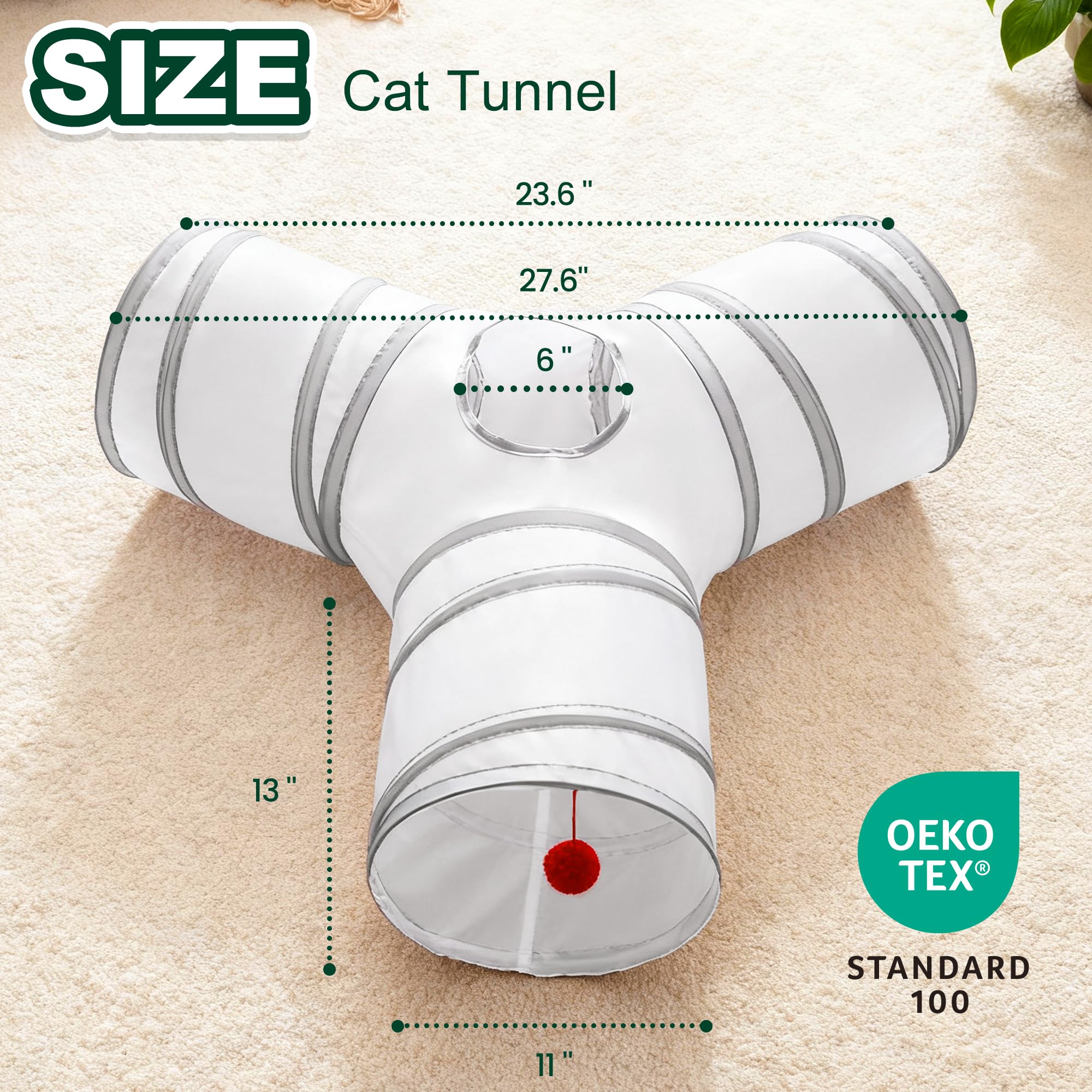 Love's cabin túnel para gatos con ventana de observación, estímulo visual seguro