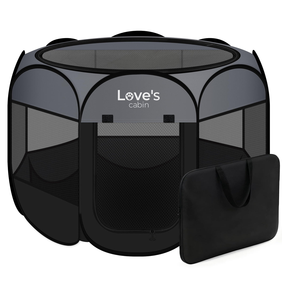 Love's cabin corral plegable para mascotas, uso interior y exterior.